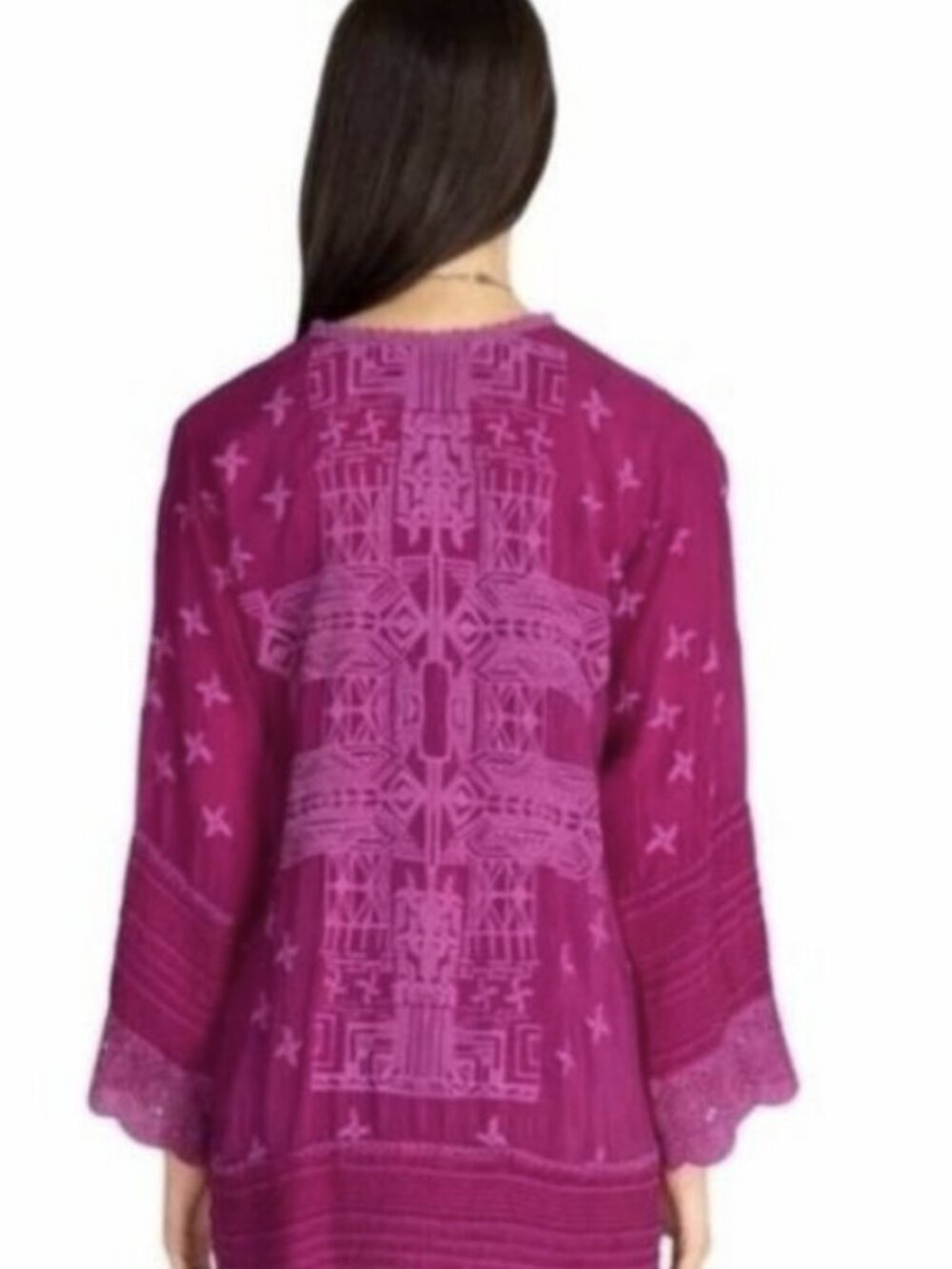 Johnny Was Magenta Leena Embroidered Tunic